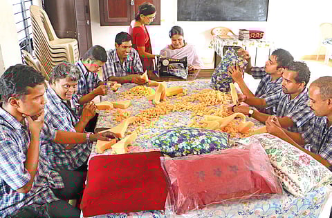 Pillow-making Gives Them Happiness