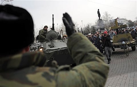Pro-Russian Rally in Crimea Decries Kiev 'Bandits'