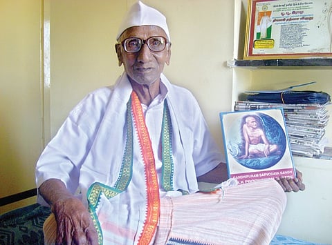 A file picture of Bu.Bu Ramu at his home in Coimbatore | EPS