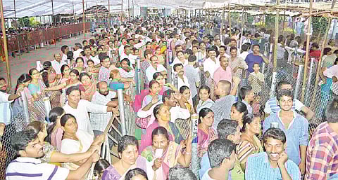 Thousands Flock to Simhachalam for Nijarupa Darshan of Lord Nrusimha