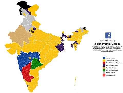 Facebook Releases Fandom Map For All Eight IPL Teams