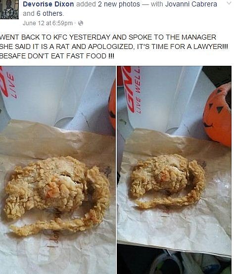 Did KFC Serve Fried Rat Instead of Chicken Wings in US?