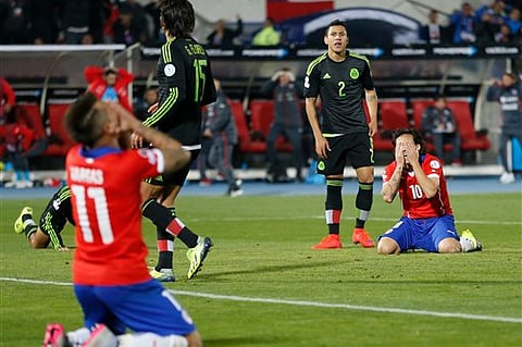 Chile's Jorge Valdivia gestures during a Copa America Group A soccer match against Mexico at El Nacional stadium in Santiago, Chile. |AP