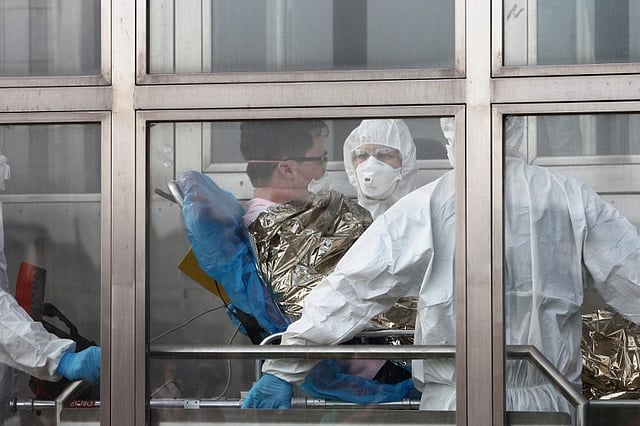 A South Korean patient suspected of suffering from Middle East Respiratory Syndrome (MERS) is admitted to Kramare hospital in Bratislava, Slovakia after the he was transported by medical staff from the Northern Slovak town of Zilina. | AFP