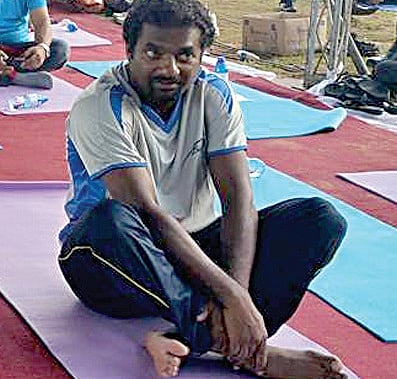 Lankan PM's Wife, Murali Join Yoga Event at Galle