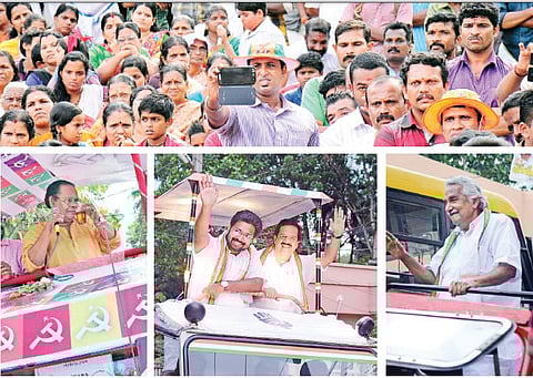 Aruvikkara Glitters in Poll Campaign