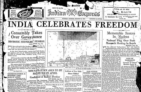 A Piece of History: India's Independence Announcement in 'Indian Express'