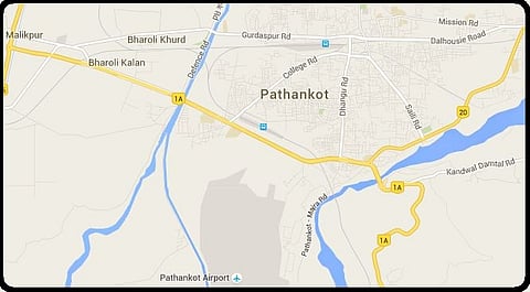 Geographical location of Pathankot in Punjab | Courtesy: Google Maps