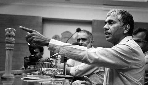 VACB Director Jacob Thomas interacting with students of the Institute of Journalism at the inauguration of the new batch at the Thiruvananthapuram Press Club on Monday | Manu R Mavelil