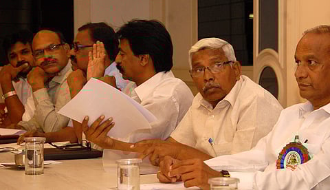 TJAC chairman Kodandaram along with former Justice Chandra Kumar and others | File Photo- EPS