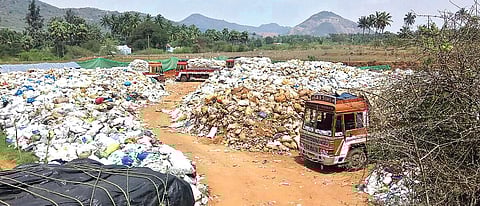 An agricultural land near Ettimadai on the outskirts of the Coimbatore, where illegal dumping of medical waste from Kerala takes place 