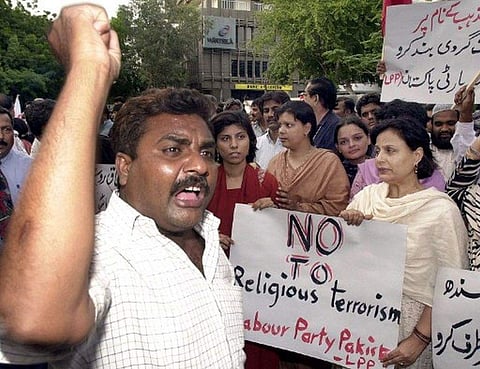 On 25 September, 2002, armed gunmen entered the offices of a Christian welfare organisation in Karachi, tied seven workers with rope and shot them in the head. (Photo | AFP)