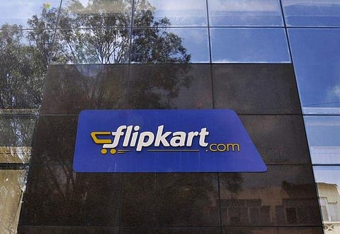 The logo of India's largest online marketplace Flipkart is seen on a building in Bengaluru. (File Photo for representational purpose | Reuters)