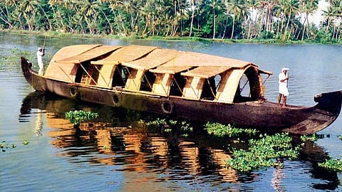 The first houseboat which cruised the backwaters of Alappuzha