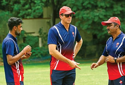 Glenn McGrath with Senthilnathan