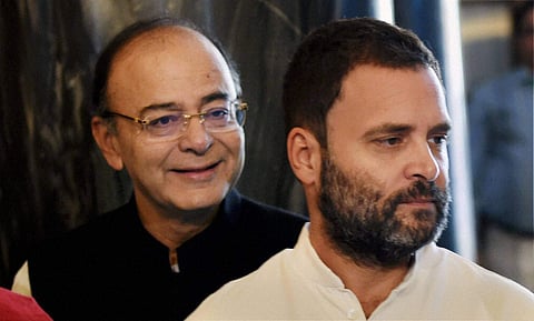 Finance Minister Arun Jaitley and Congress Vice President Rahul Gandhi | PTI