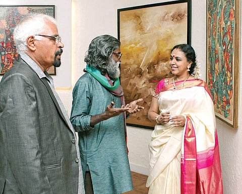 Viswam and Veera Santhanam with singer Sudha Raghunathan