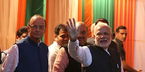 Prime Minister Narendra Modi with Finance Minister Arun Jaitley. (Photo| Shekhar Yadav)