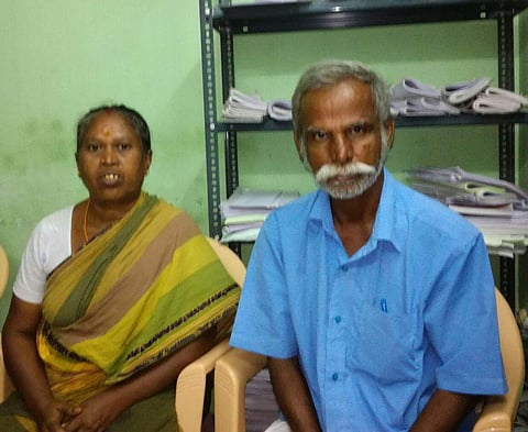 Kathiresan  and his wife Meenakshi who claim to be Dhanush's parents |By special arrangement
