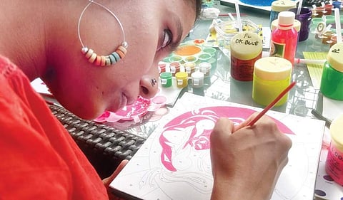 A participant at the ‘Gathr Pops the Evil Eye’ workshop