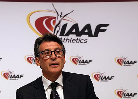 IAAF President Sebastian Coe speaks during a news conference after a meeting of the IAAF Council at the Grand Hotel in Vienna, Austria. |AP