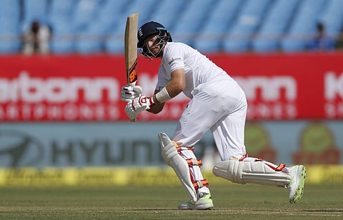England's batsman Joe Root bats during the first day of the first test cricket match between India and England in Rajkot. | AP