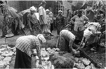 Women engaged in construction work | Express