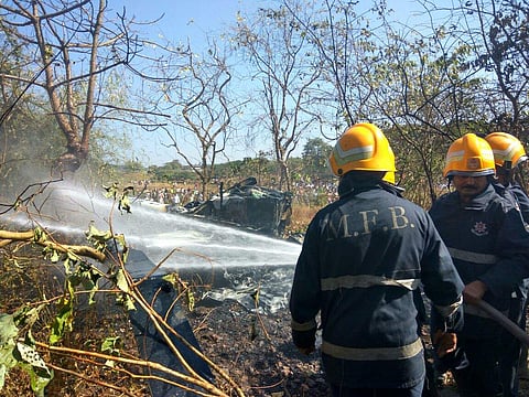 Four people who were onboard were shifted to a nearby hospital for medical aid.  | Express Photo Service