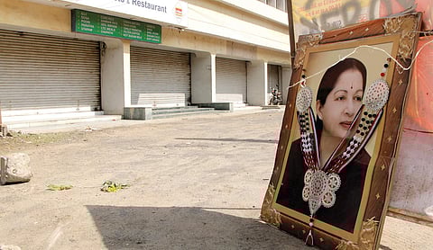 An image of the former Chief Minister of Tamil Nadu.