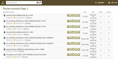 A screenshot of the new website of Kickass Torrents.
