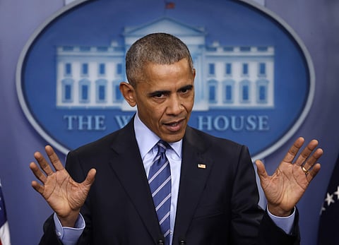 President Barack Obama speaks during a news conference in the briefing room of the White House in Washington, Friday, Dec. 16, 2016. | AP