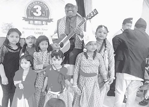 NEP India Foundation celebrating their third year anniversary in the city with children in tradition dresses