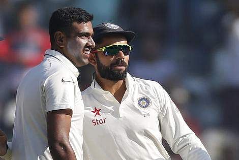 Indian spinner Ravichandran Ashwin with Test skipper Virat Kohli | AP