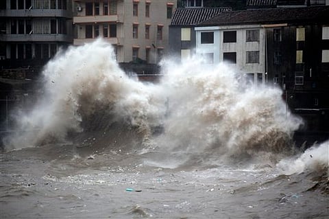 Representational image of a landfall of a typhoon. (File Photo | AP)