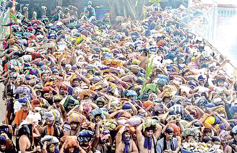File picture of Sabarimala pilgrims. (EPS)