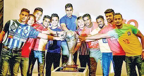 I-League captains unveil the trophy ceremony in New Delhi on Tuesday | PTI