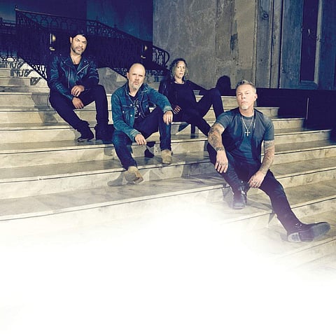 The band members of Metallica try and decipher who’s who on the cover of their new album,  Hardwired... to Self-Destruct