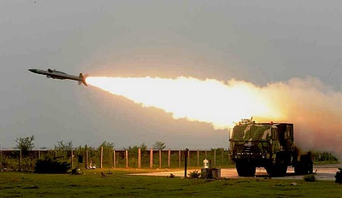 Akash missile being test fired. |EPS
