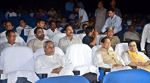 CM Naveen Patnaik, Governor SC Jamir and other dignitaries at the special screening of the film in a theatre in Bhubaneswar | Express