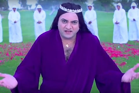 Snip from the video featuring Taher Shah as Mankind's angel 