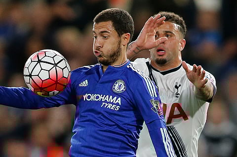 Eden Hazard (L) will now aim to keep his momentum intact when Chelsea take on Swansea City in their next league clash on September 11. | AP