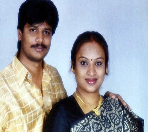 Poojitha with Vijayagopal | Express Photo