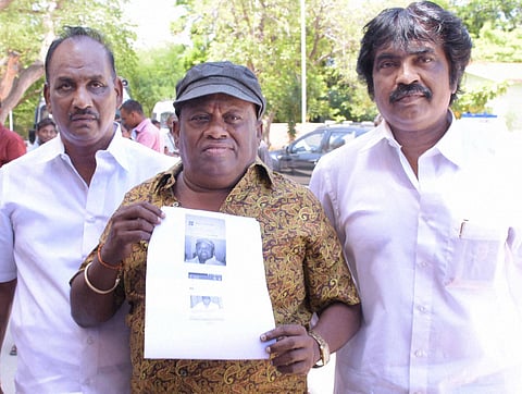 Actor R. Senthil arrives to file complaint against a rumour being spreaded in social media, at City Police Commissioner office in Madurai on Tuesday. PTI 