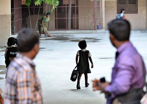 A child walks inside a school campus. Image used for representational purpose.
