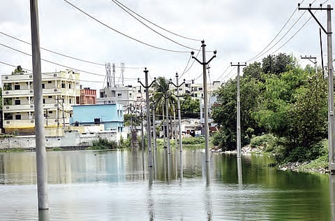Cemetry submerges as Vennelagadda Cheruvu swells due to encroachment
