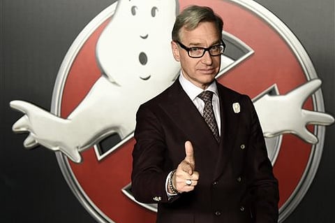 In this April 12, 2016 file photo, Paul Feig, writer-director of "Ghostbusters," poses during the Sony Pictures Entertainment presentation at CinemaCon 2016 in Las Vegas. 