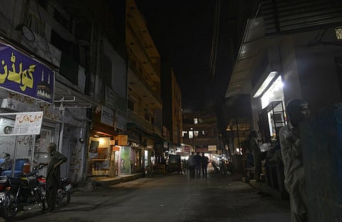 View of dark, empty balconies where prostitutes once used to dress up and stand during the night to attract customers in the famous red light district of Lahore. (File | AFP)