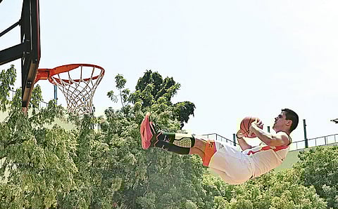 Hop, skip and jump, literally for a slam dunk!