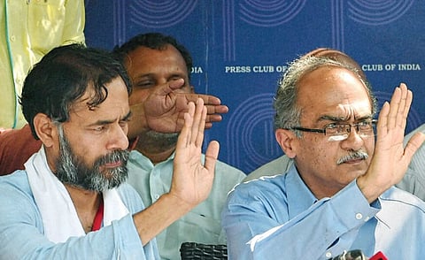 Swaraj abhiyan takes on old friend for not keeping liquor promise