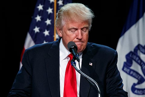 Republican presidential candidate Donald Trump pauses as he speaks during a campaign rally, Friday, Aug. 5, 2016, in Des Moines, Iowa. | AP Photo
